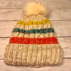 🆕 COZY Knit Fleece Lined Pom Beanie Cream